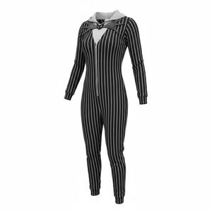 Disney Nightmare Before Christmas‎ Pajama Hooded Flannel B/W Jumper Small